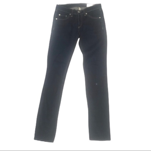 Rag & Bone 24 blue dark wash distressed mid‎ rise skinny jeans